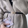 Womens Sleek Pu Double Buckle Waist Belt Stylish Accessory For Dresses And Casual Looks