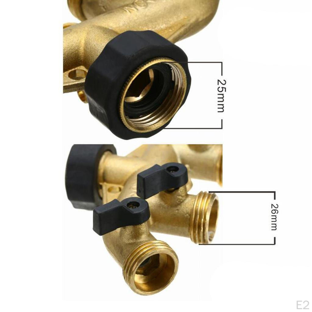 Brass Garden Hose Divider, 3/4 " Connector for Irrigation