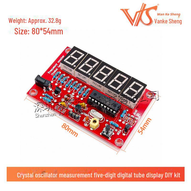 Five-Digit Digital Tube Display DIY Crystal Oscillator Frequency Measurement Kit