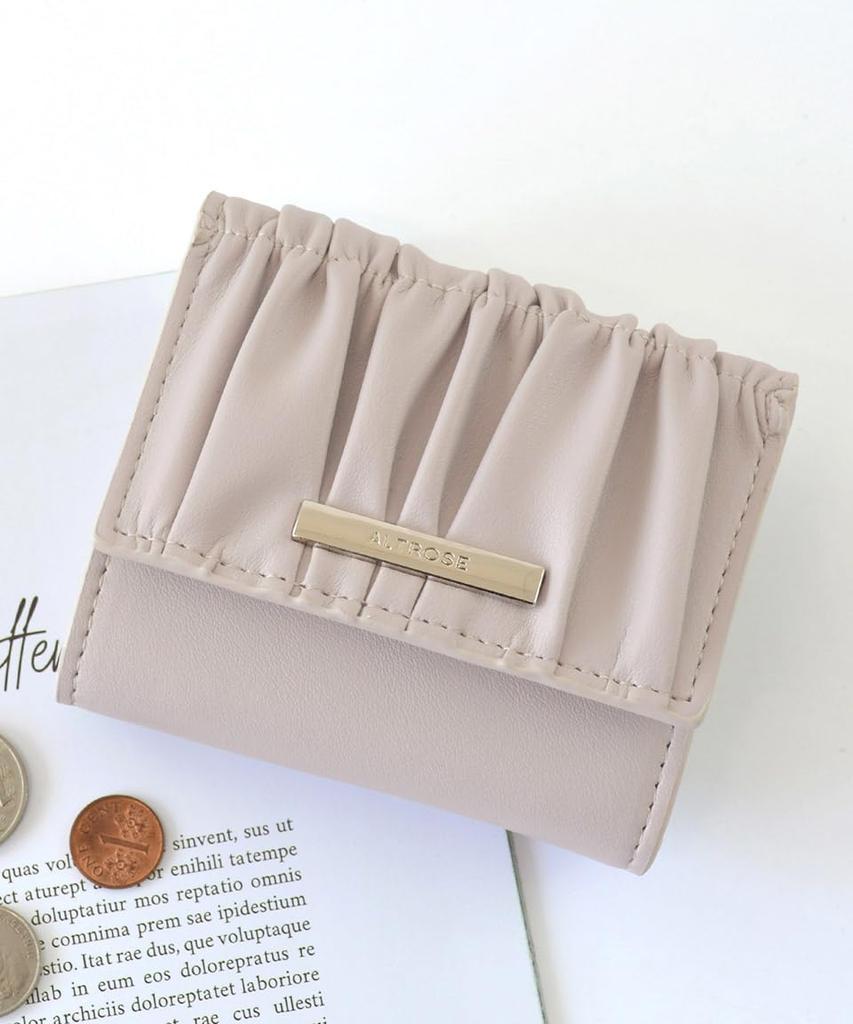 Altro Rose Gray Tri-fold Wallet for Women, Compact, Mini, Small, Slim, Foldable, Large Capacity, Coin Purse, Stylish, Gathered, Simple, One-Color