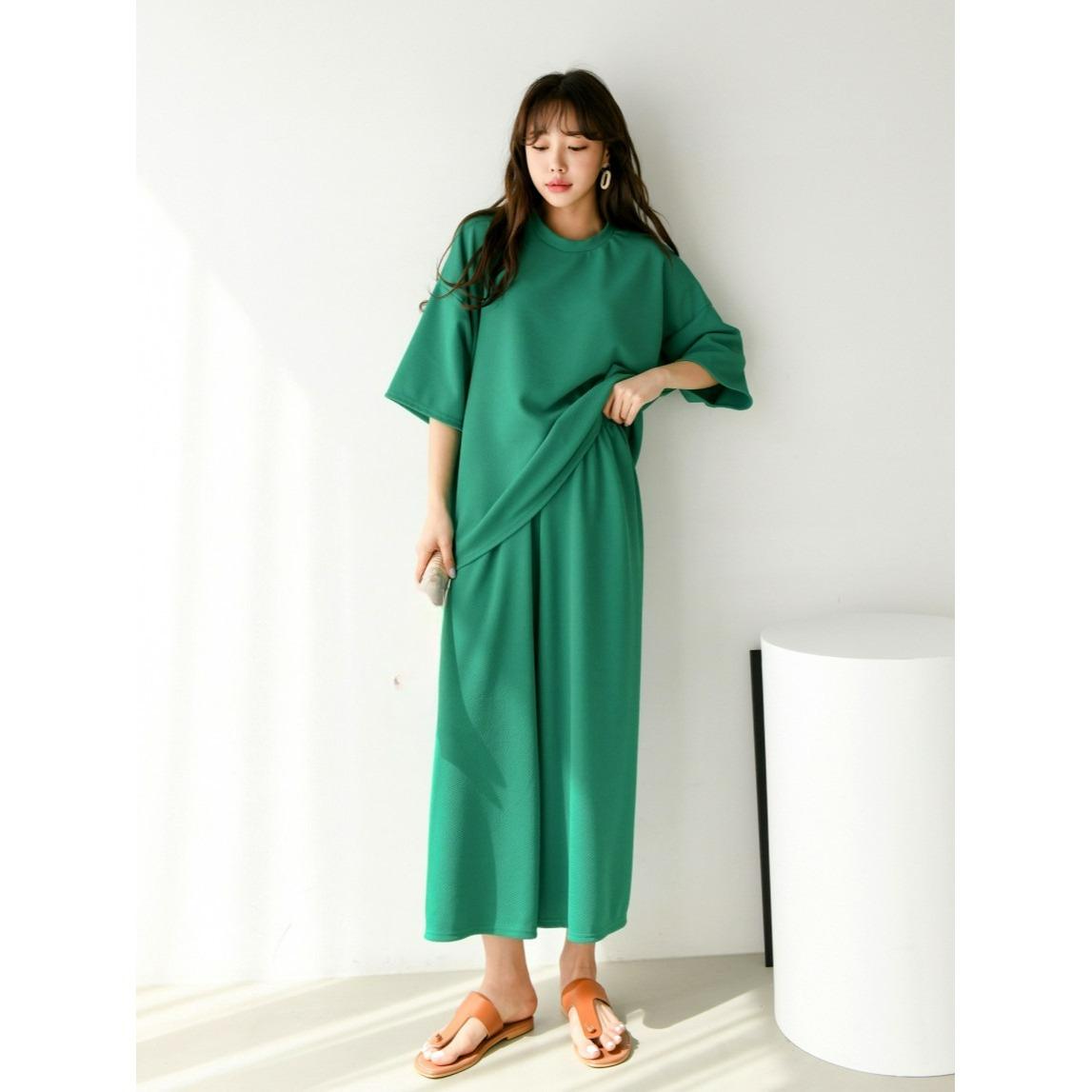 Fashion Casual Sports Suit Women s Summer Western Style, Age-reducing and Thin, Fragrant Two-piece Women s Trend S зелёный