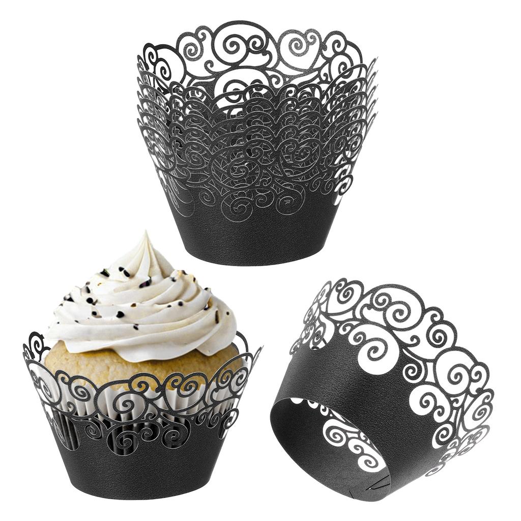 50 Pack Cupcake Wrappers Paper, Baking Cups Standard Cloud Decoration for Anniversary Birthday Weddings and Parties, Pink