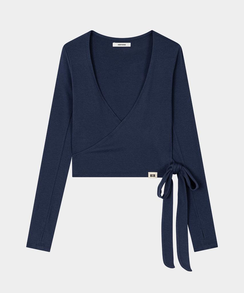 KISYNING Yoga Flow Wrap Cardigan (Navy)
