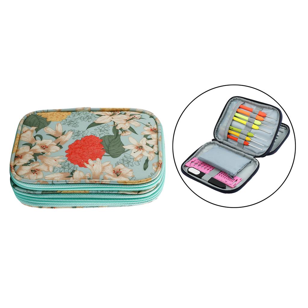 Portable Crochet Hook Organizer Bag Knitting Accessory Carry Bag