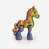 3D-gedrucktes Spielzeug Regenbogenpferd Simulierte Statue Niedliches Sternzeichenpferd Gelenkschwanz Bewegliche Figur Bürodekoration Neujahrsgeschenk