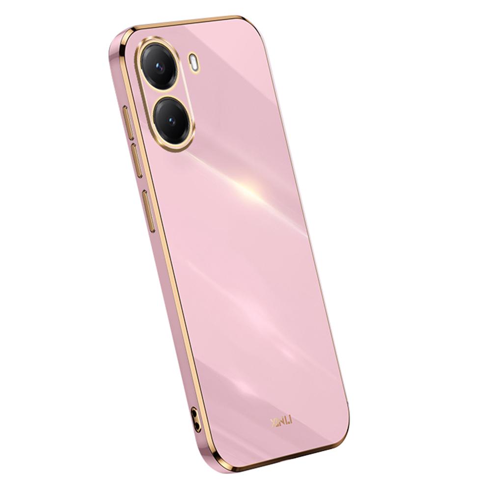 

XINLI For Xiaomi Poco X7 Pro 5G Case TPU Phone Cover with Electroplating Frame Purple