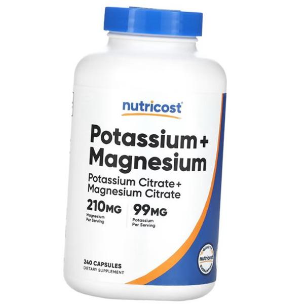 Калий и Магний, Potassium + Magnesium, Nutricost  240капс (36647082)