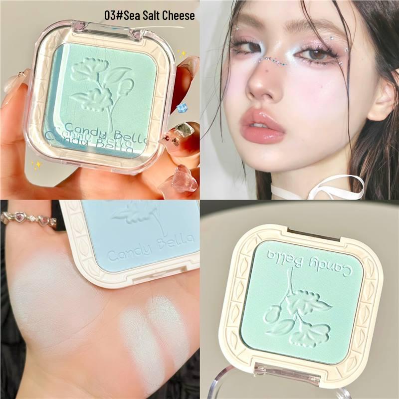 

Candy Bella Soft Matte Waterproof Blush with Shimmer Highlight, Long-lasting, Purple Rouge.