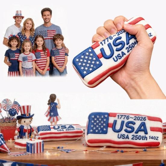 America 250th Anniversary Squeeze Toy Stress Relief Patriotic USA 250th Anniversary Sensory Fidget Pinch Toy Party Favors