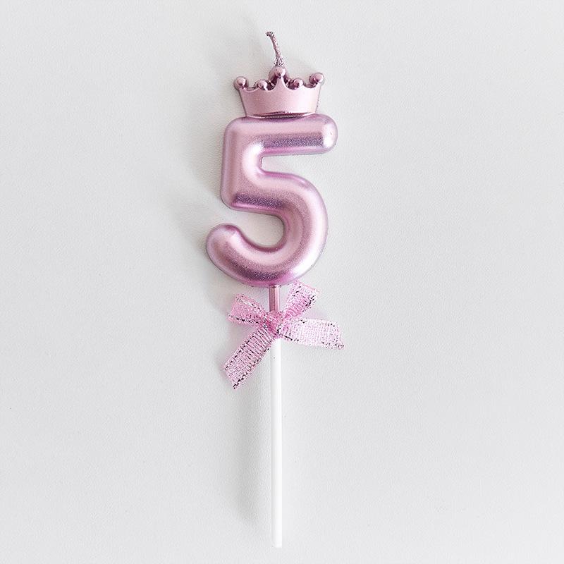 Cute Bowknot Dessert Cake Candle Decoration for Birthday Parties