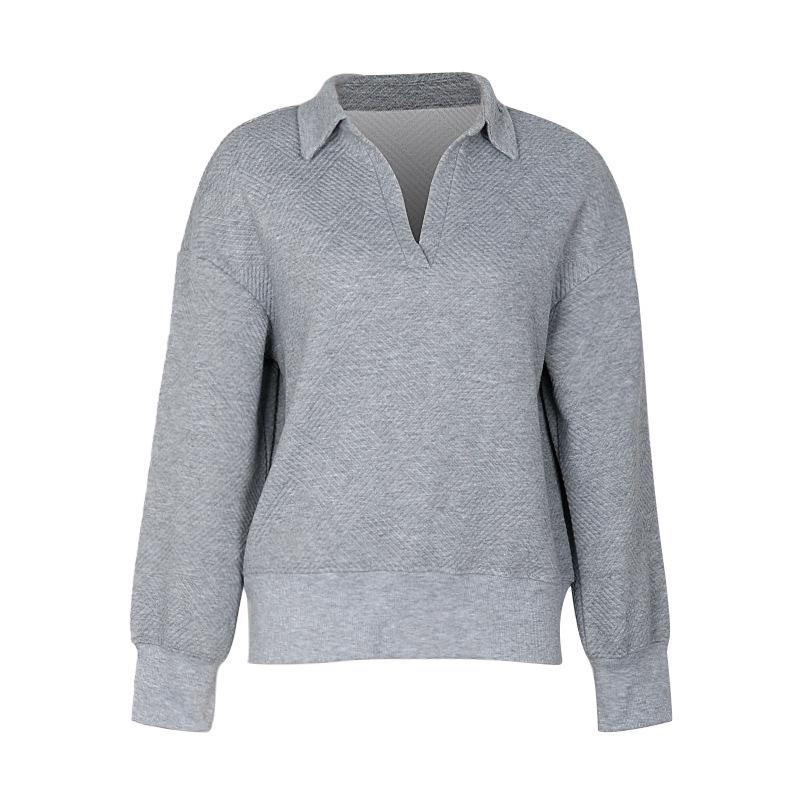 Yiyi 2025 Autumn Women's Solid Color Lapel Hoodie - European & American Style
