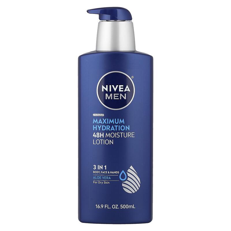 NIVEA MEN Menn, Maksimal fuktighet, 48-timers fuktighetslotion, For tørr hud, 16,9 fl oz (500 ml) sold by Joom