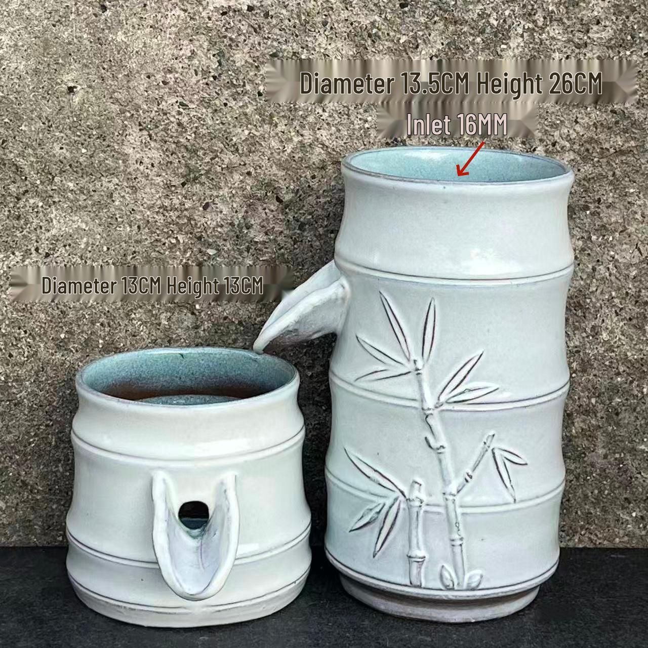 Бамбук, текущая вода, грубая керамика, украшение с фильтрацией 12W Pump with 1M Water Pipe