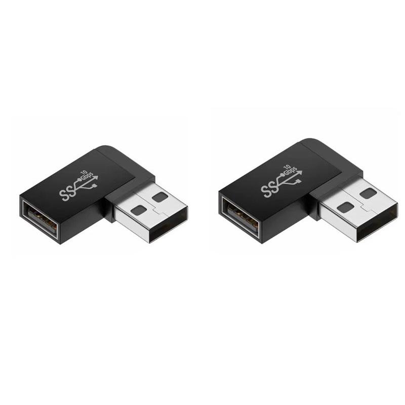 1/2/3pcs USB 3.0 Male Female 90 Degree Expansion Adapter USB Up Bend Adapter 10Gbps For Laptop Connector Conversion