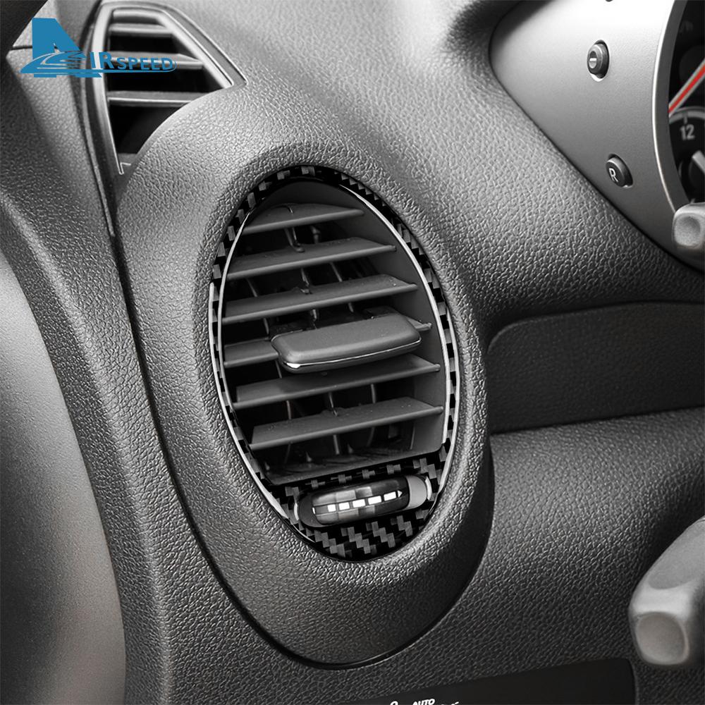 Real Soft Carbon Fiber Trim Sticker For Mercedes Benz SLK R171 2004 2005 2006 2007 2008 2009 2010 Side Air Vents Accessories
