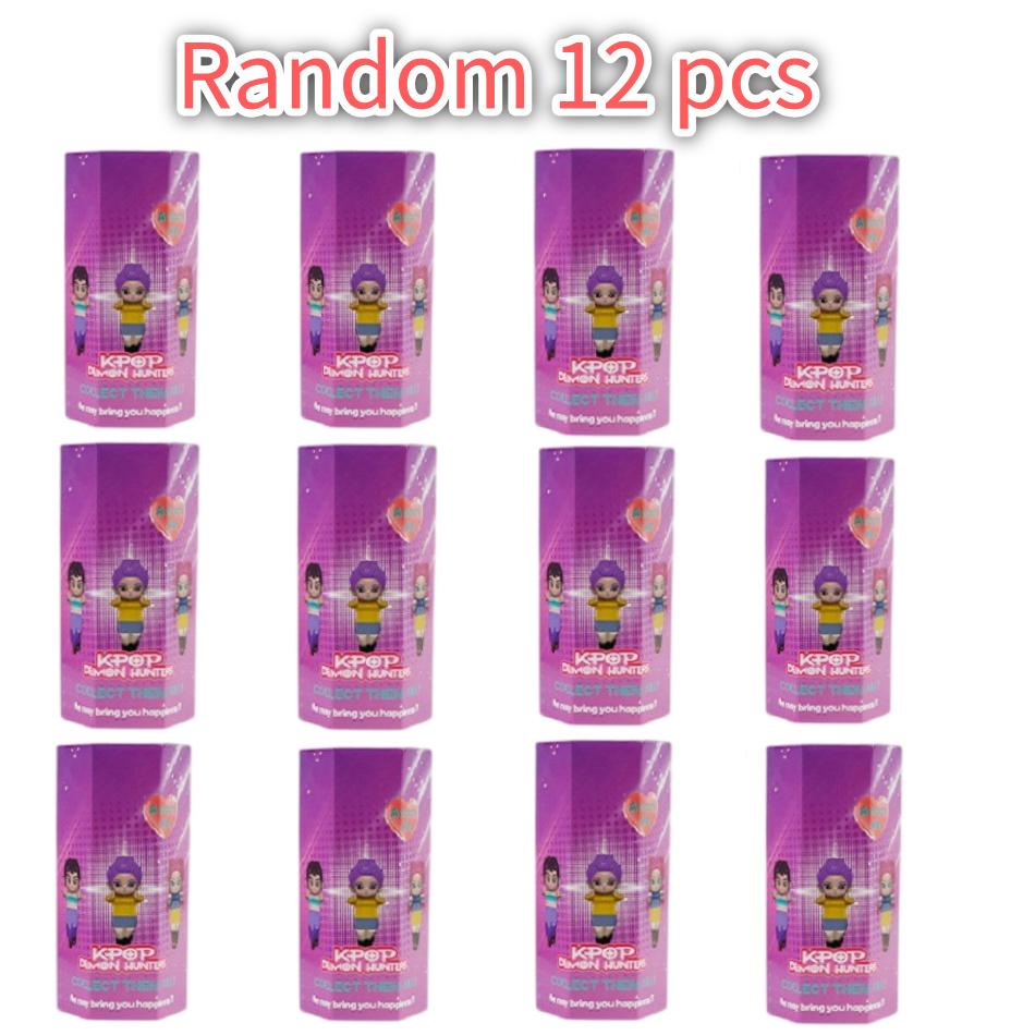 12 Stück/Stil Kpop Dämonenjagd Anime Figuren Zufällige Blindbox Serie Ornamente PVC Modell Puppen Spielzeug für Weihnachtsgeschenke für Kinder