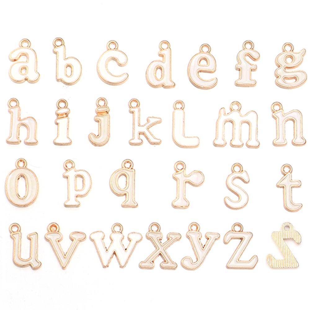 26pcs/lot Alloy Drip Oil Pendant Colorful A-Z English Letter Charm Pendant For DIY Handmade Earrings Necklace Gift Accessories
