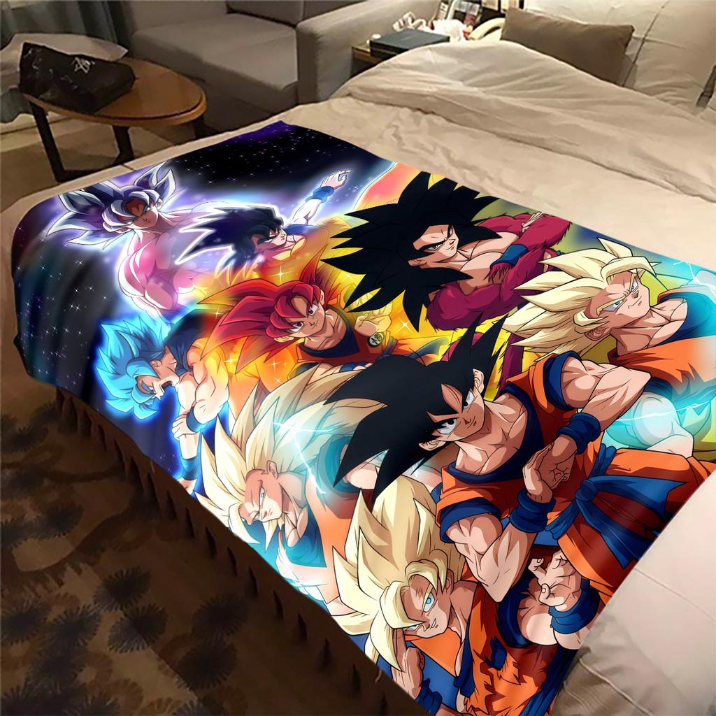 1PC Dragon Ball Z  Print Flannel Blanket, High quality All Seasons, Home Decor, Warmth and Comfort, Perfect for Christmas Gifts