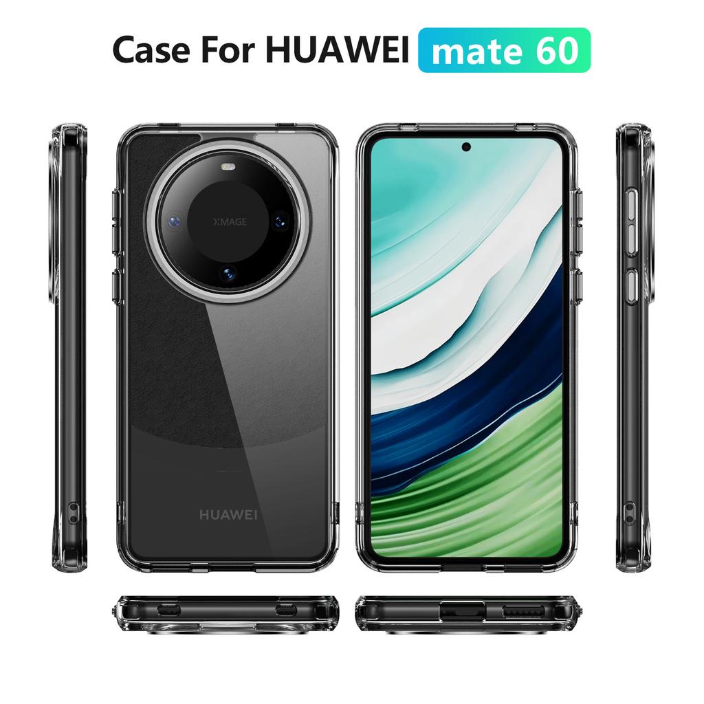 Für Huaweimate60 Handyhülle, Kabelloses Laden, Unabhängige Tasten, Schlüsselbandloch, Transparente Handyhülle