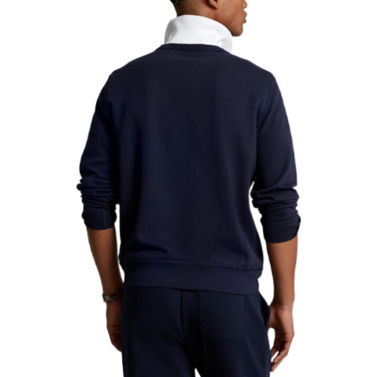 Polo Ralph Lauren Embroidered Print Crew Neck Long Sleeve Sweatshirt Men sweatshirt Navy-Blue MNPOKNI16822533-410