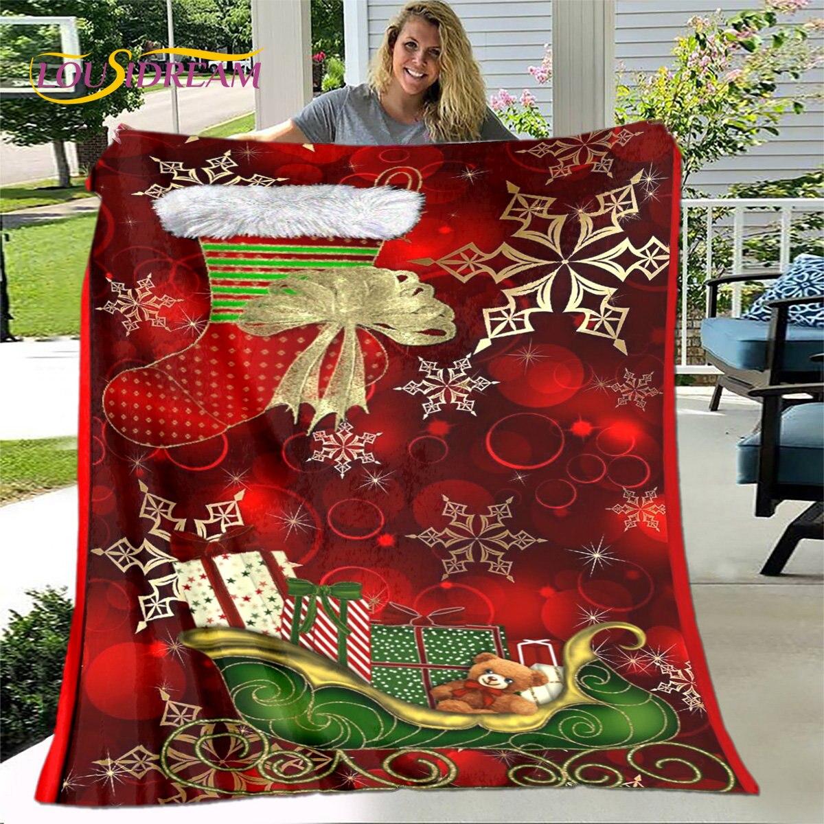 

Ковдра з мультфільмом Веселого Різдва, Нового року, фланелева ковдра, м’яка тепла ковдра для вітальні, спальні, ліжка, дивана, подарунок 180x230cm