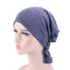 Women Summer Beanies Cap Solid Color Turban Hat Elastic Pre-Cross Chemo Covers Caps Muslim Headwraps Windproof Bandanas