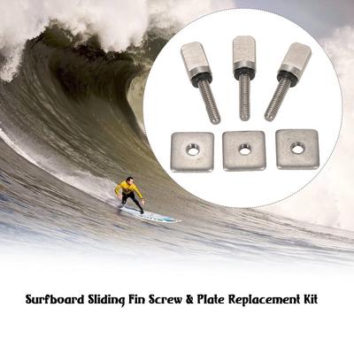 3 Surfboard Longboard Sliding Fin Screw & Fin Plate Vervangingsset voor Stand Up Paddle Body Board
