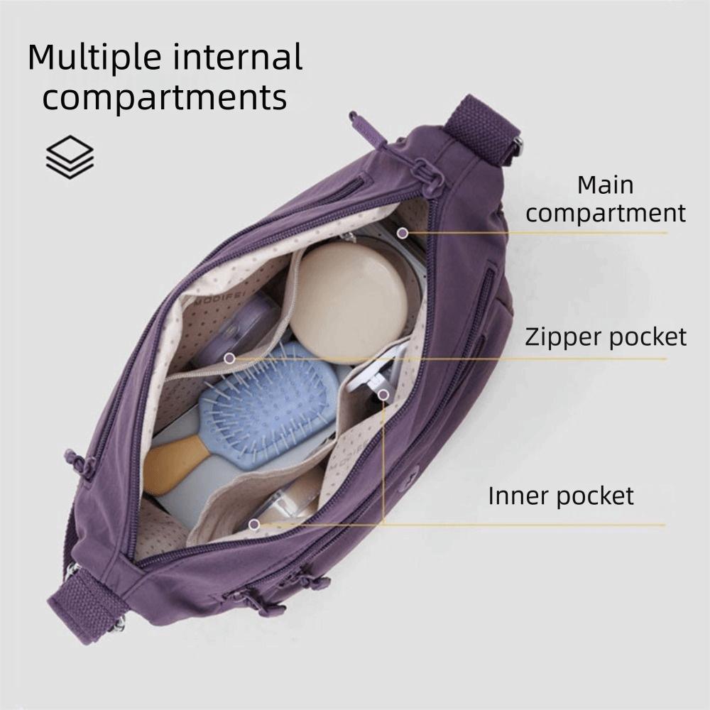 Casual Style Lightweight Dumpling Bag Waterproof Nylon Single Shoulder Bag Versatile Soft Crossbody Bag Daily Use