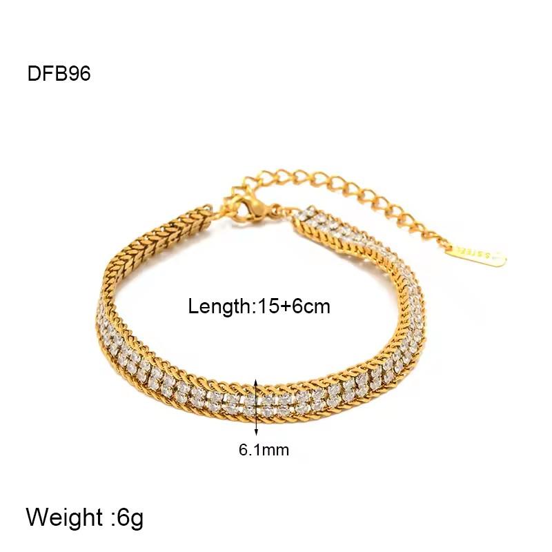 Luxury Jewelry 18K Gold Plated Stainless Steel Butterfly Bracelet butterfly Full Cubic Zirconia Tennis Chain Bracelet for Women