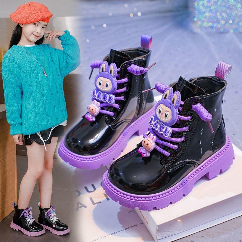 Fashionable and Cute Short Boots for Girls, Autumn and Winter Children's Fleece Boots