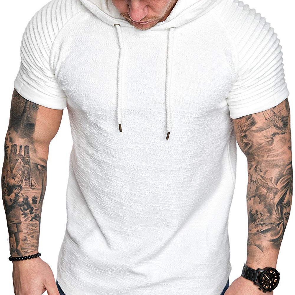 Men'S Sports Work Base Daily Wear T-Shirt Summer Men'S Solid Color Slim Fit Casual T-Shirt Short Sleeved Top