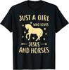 Horse Shirts For Women Teen Girls Jesus And Horses T-Shirt