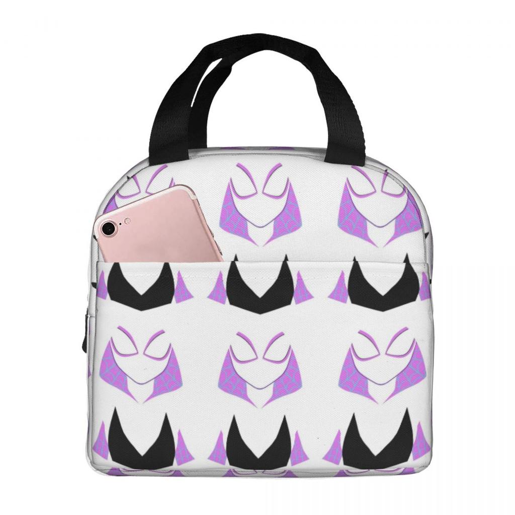 Gwen Stacy Spider Versión Superior Bolsa de Almuerzo Aislada para Mujer Refrigerador de Oficina Contenedor de Caja de Comida Térmica Bolsas de Almuerzo Tote