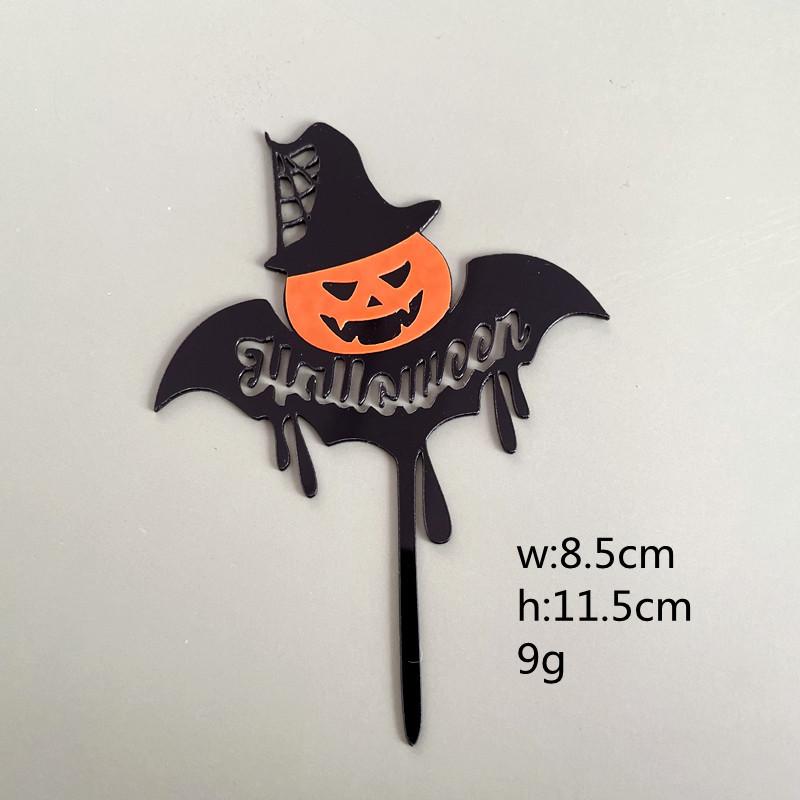 Halloween Acrylic Cake Topper Pumpkin Letter Insert Double Layer Party Decor