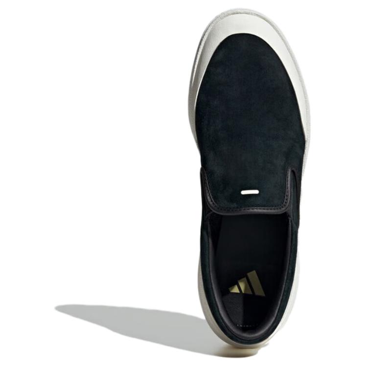 Adidas Labcourt Light Slip-On Comfortable Versatile Non-Slip Durable Low-Top Skate Shoes Unisex Sneaker Black Bright-White Light-Gold JP6215