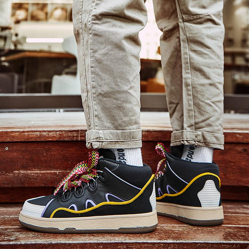 Dicksohlige Dad Shoes Herren Damen 2025 Sommer Herbst Schnürschuhe Chunky Sneaker Freizeitschuhe Skateboard Schuhe Mischfarbe Sportschuhe