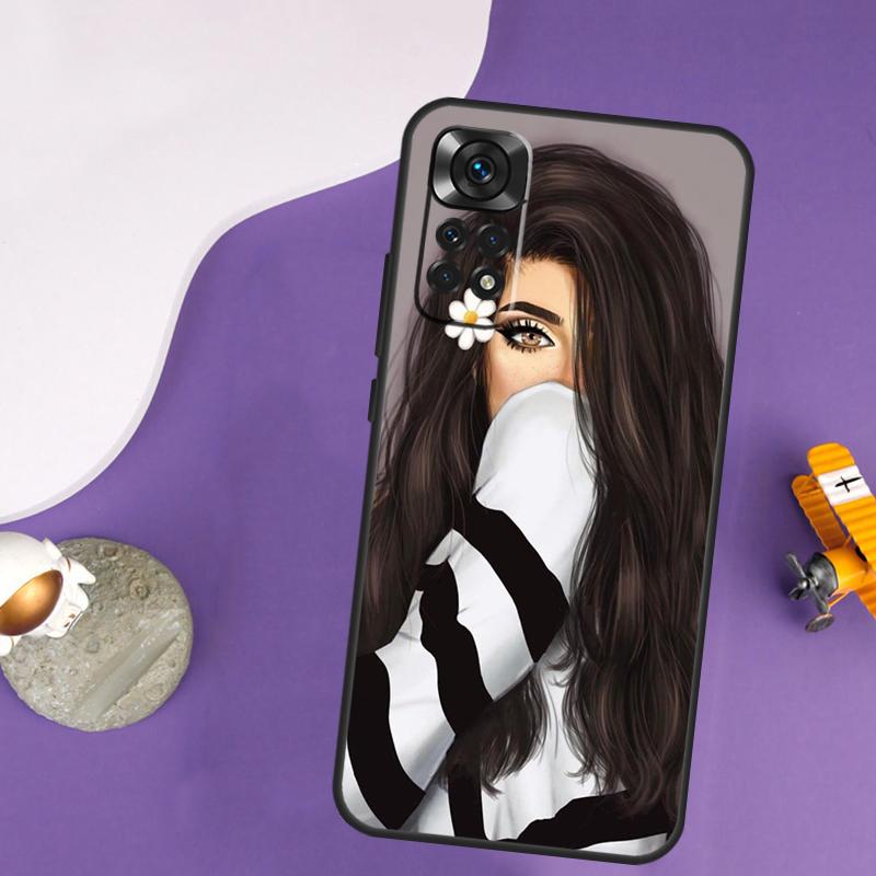 Brunette Blonde Girl Cute Case For Xiaomi Redmi Note 13 Pro 14 12 9 10 11 Pro 10S 11S 12S Redmi 10C 13C 14C 12C Cover