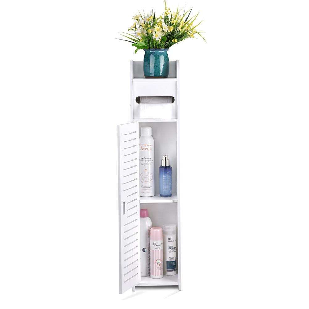 Toilet Beside Cabinet 31.5in High 6.7in Wide Waterproof High Stability Bathroom Storage Cabinet