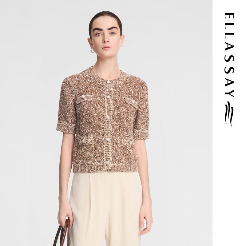 

ELLASSAY Women s French Style Pearl Button Knit Top L