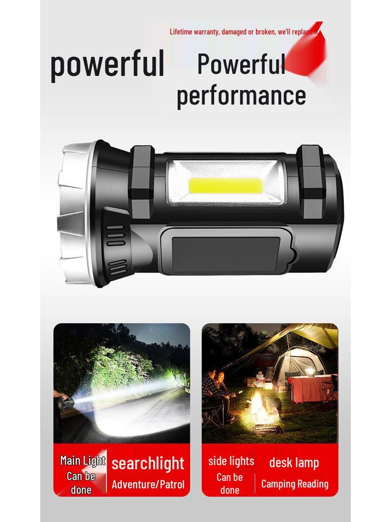 Rechargeable High-Power Spotlight: Handheld, Super Bright, Long-Range with Extended Battery Life for Outdoor and Household Use