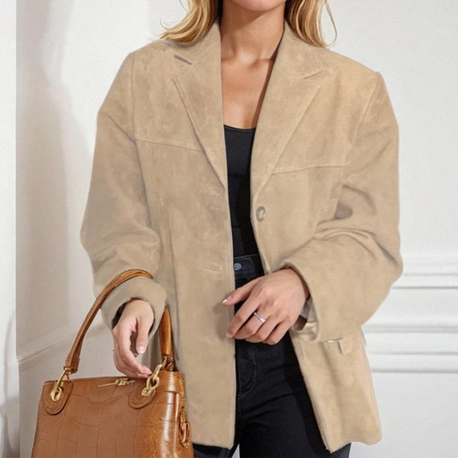 Autumn New Women's Retro Loose Stand-Collar Casual Long Sleeve Fashion Blazer Jacket for Women
