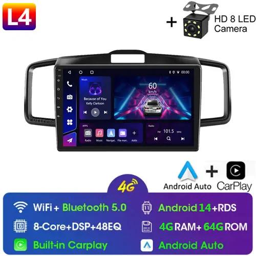 4G CarPlay For Honda Freed 1 Spike 2008-2016 Android14 Radio Screen Car Multimedia Video Player 2din Navigation Head Unit