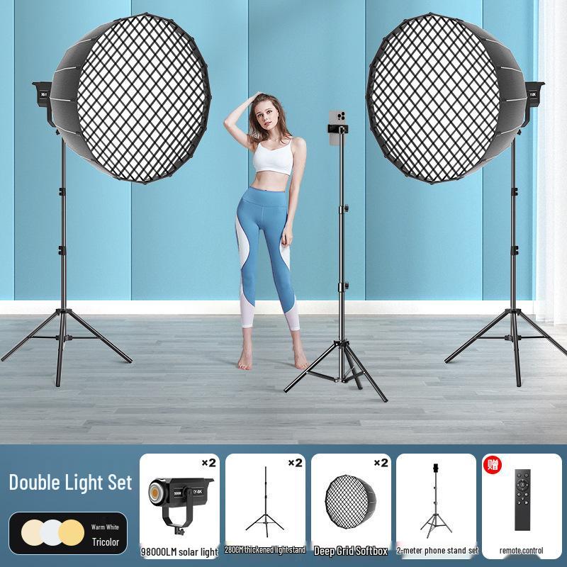 300W LED Studio Photography Light with Deep Parabolic Softbox