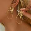 Hip Hop Rock Snake Dangle Earrings Women Stainless Steel Big Hoop Exaggerated Drop Earrings Trendy Non-Fade Daily Party Jewelry