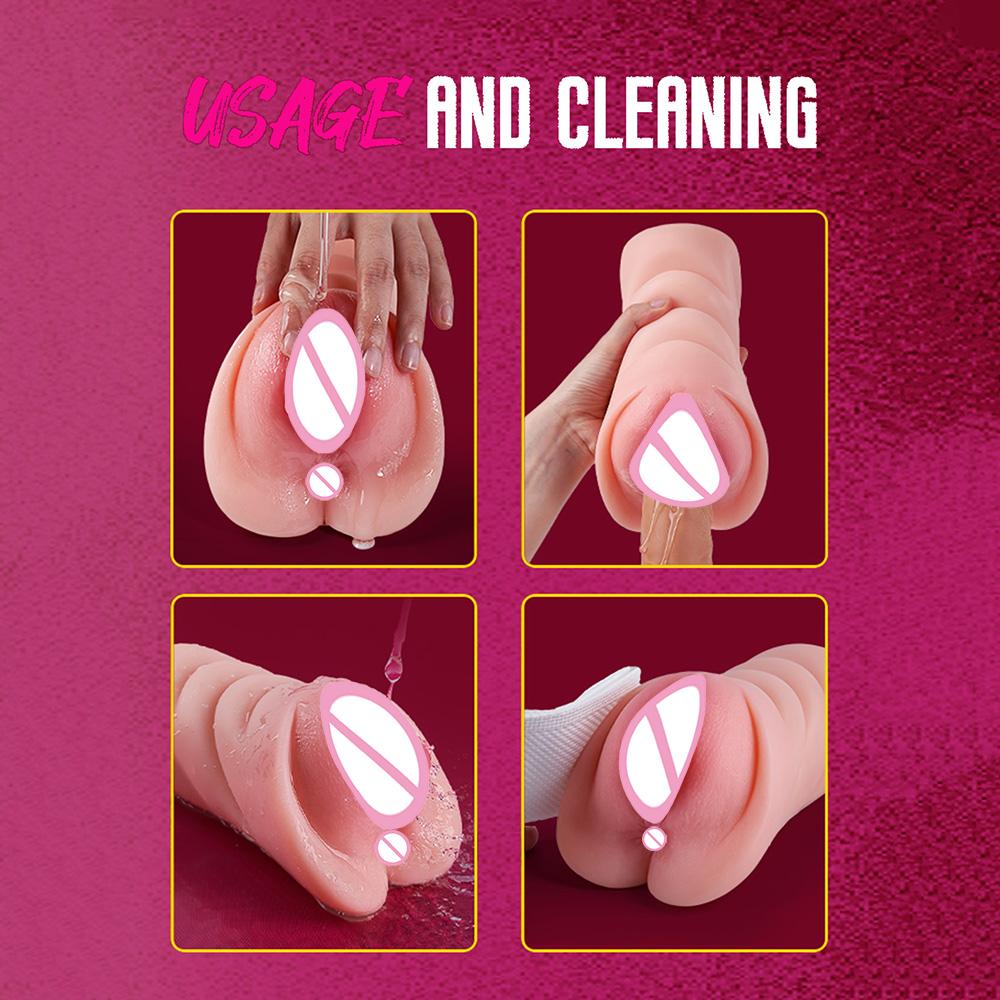 Realistic Silicone Pocket Pussy for Men Anal Vagina Masturbator Adult Sex Toy for Sex Machine Jerkmate