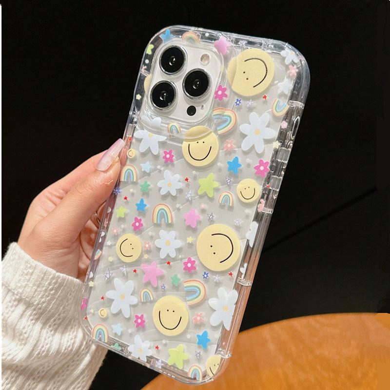 Cartoon Happy Face Graphic Printed Phone Case for  Mi 13 12 11 Lite 5G Ne 14 11T 12T 13T Poco F5 Pro Soft Anti-Drop Cover