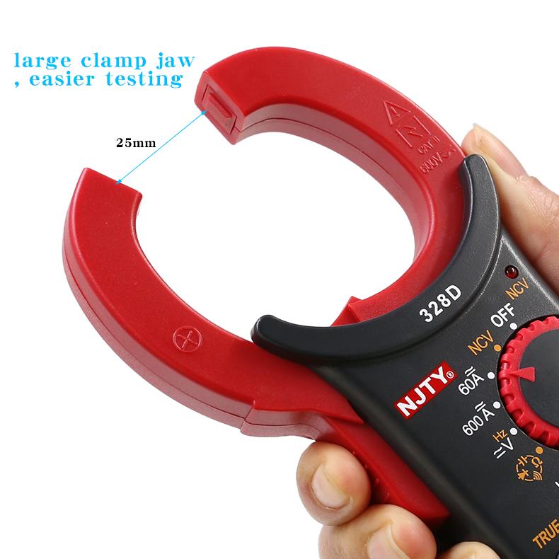 NJTY 328D AC/DC Digital Clamp Meter High Precision Multimeter Clamp Ammeter Temperature Capacitance Clamp Meter
