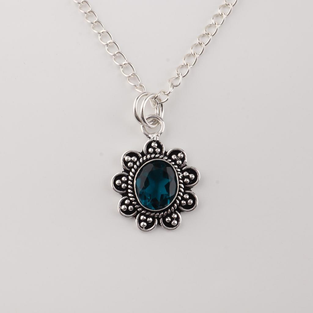 Natural Apatite Gemstone 925 Sterling Silver Jewelry Partywear Pendant 1.37" For Birthday Gift CP-40-13