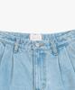 LOSSYROW Two-Tuck Wide Denim Shorts Light Blue