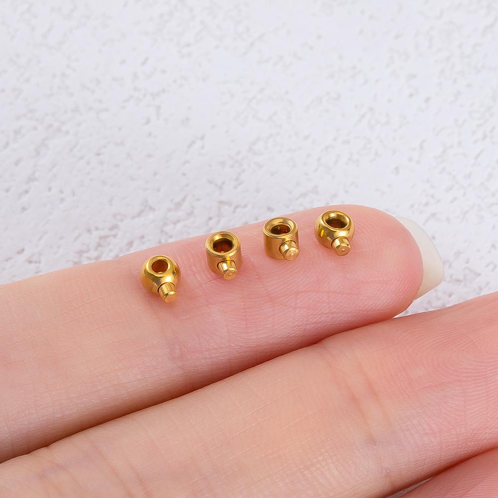 10pcs 20pcs Gold Plated Stainless Steel Positioning Clasps Stopper Beads Crimp End Beads Wire Rondelle Beads DIY Jewelry Making